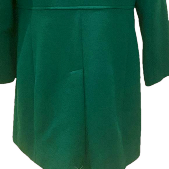 Talbots Emerald Green Faux Fur Collar Wool Blend Car Coat 14 NWT - Picture 8 of 11